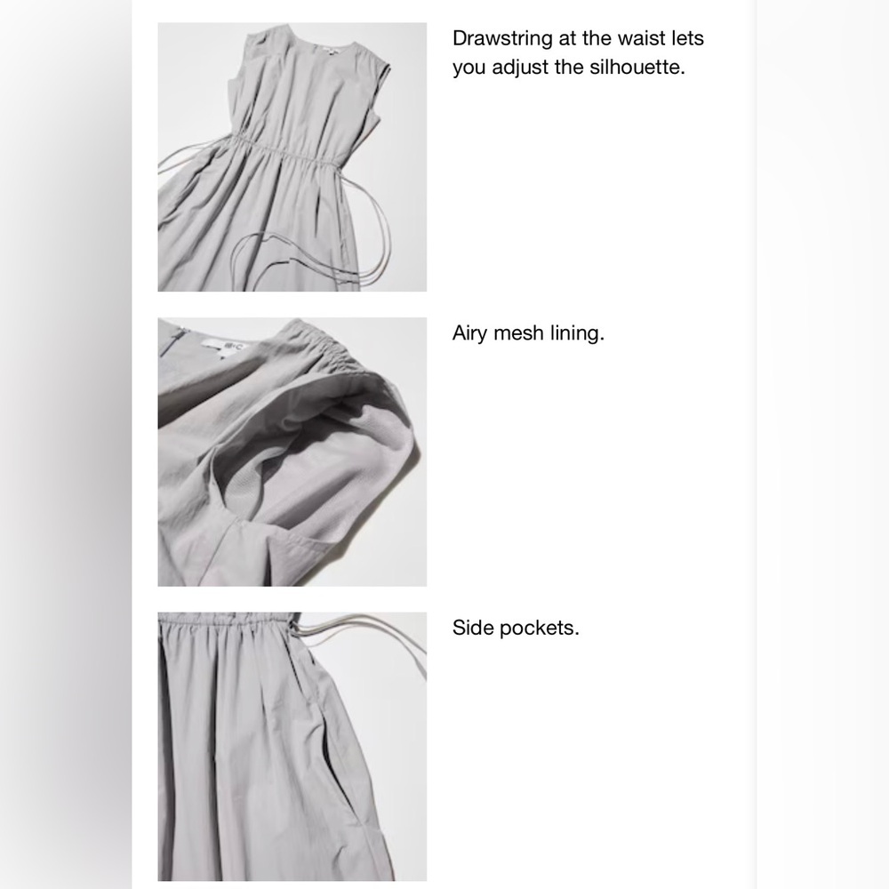 UNIQLO : C Gathered Midi Dress – Size Medium – Modern Minimalist Neutral - Picture 4 of 10
